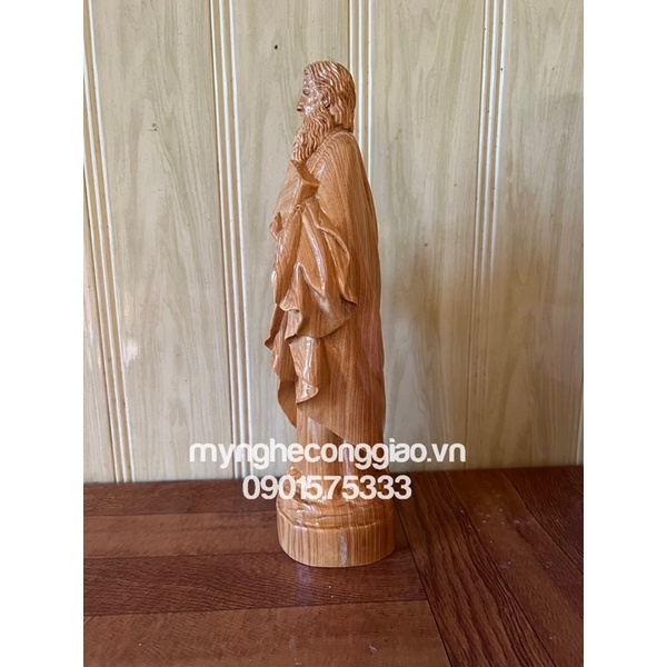 Tượng thánh Phaolo cao 30cm bằng gỗ cao cấp | Tượng Công Giáo để bàn thờ Chúa cao cấp