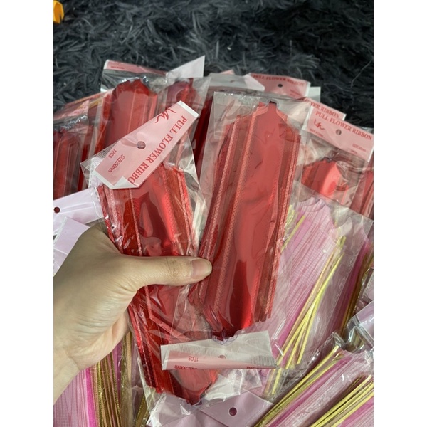 Nơ rút bản to 5x18cm, nơ rút trang trí rỏ quà
