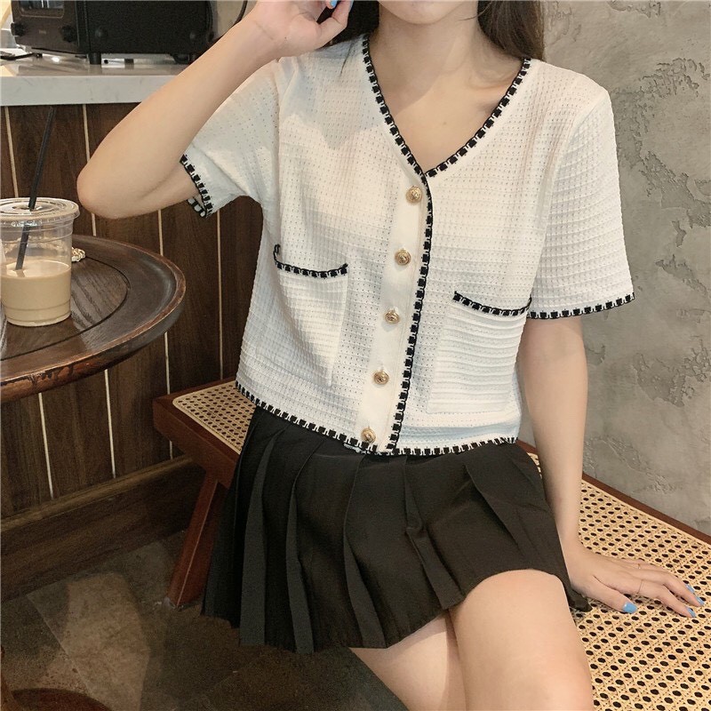 Áo Cardigan croptop Cổ v ulzzang, Áo kiểu len tăm mịn siêu xinh phong cách Hàn Quốc C60 - LaNa | BigBuy360 - bigbuy360.vn