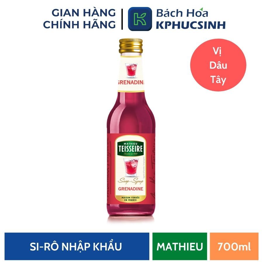 Si-rô dâu tây hiệu Mathieu Teisseire KPHUCSINH - Hàng Chính Hãng