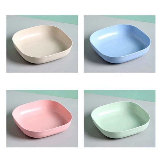 Set 8 đĩa nhựa lúa mạch màu Pastel xinh xắn đựng hoa quả trái cây bánh kẹo trang trí bàn ăn, Bộ 8 đĩa nhiều màu decor