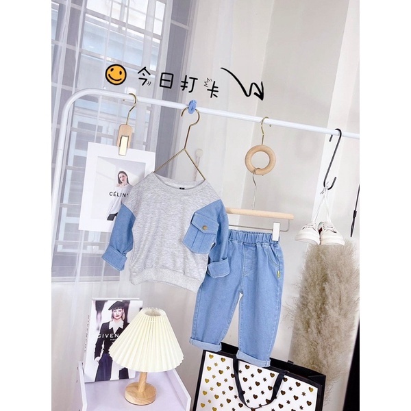 Bộ thu đông bé trai 10-25kg, bộ nỉ bé trai phối bò