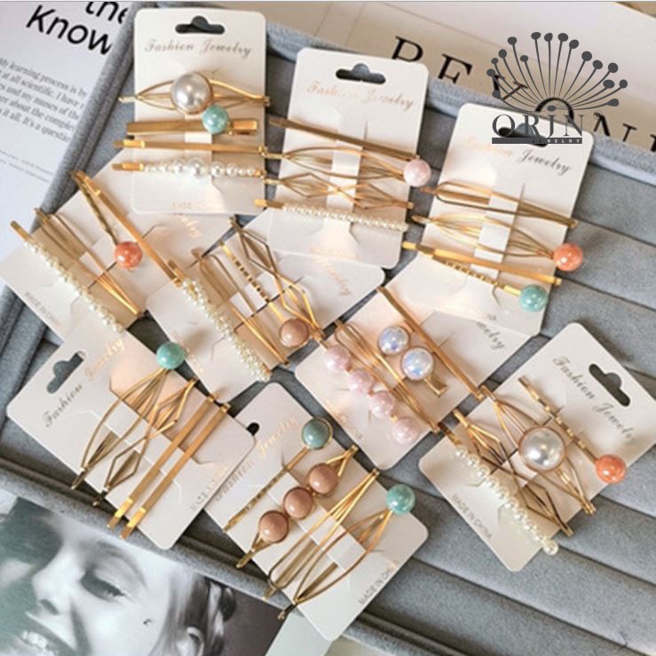 Set 4 kẹp tóc nhiều kiểu Orin K659 K660 K661 K662 K663 K664 K665 K666 K667