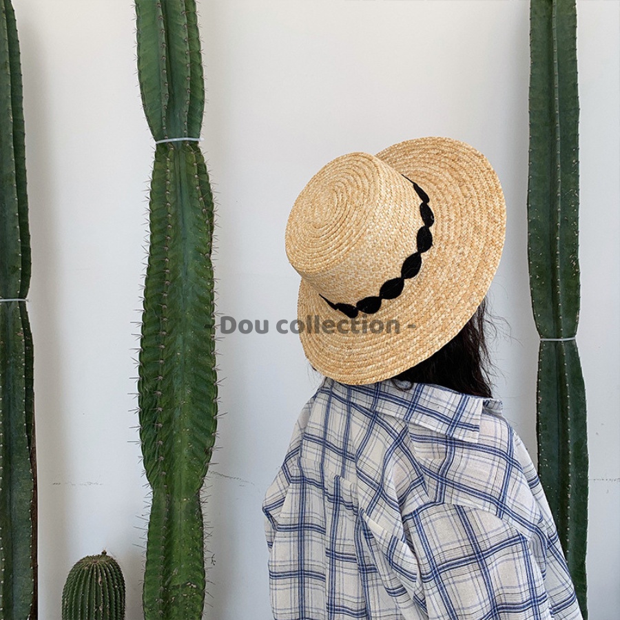 [NowShip2h] Nón Cói (Mũ Cói) Rơm Raffia Sợi Tự Nhiên Phối Dây Ren Chống Nắng Đi Biển - Mã NC028