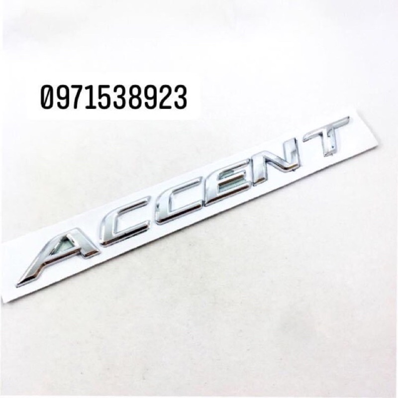 Logo chữ nổi HUYNDAI ACCENT dán đuôi xe