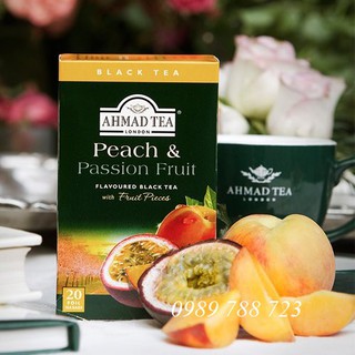 Trà Ahmad vị Đào và Chanh dây (Peach and Passion fruit) (Hộp giấy 40gram - 20 túi lọc có bao thiếc)