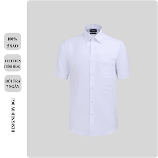 Sơ Mi Trắng Viettien Ngắn Tay, Áo Sơ Mi Trắng Ngắn Tay Chính Hãng, Cotton, Sợi Tre, Thoáng Mát, Không Nhăn