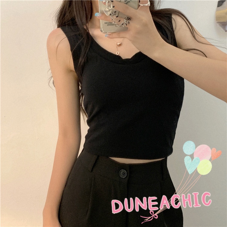 DUNEA Áo Hai Dây Cổ Tròn Có Đệm Ngực Gợi Cảm Cho Nữ