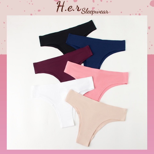 Quần lót nữ lọt khe thun lạnh su trơn không đường may cao cấp sexy LK02 - Her Sleepwear
