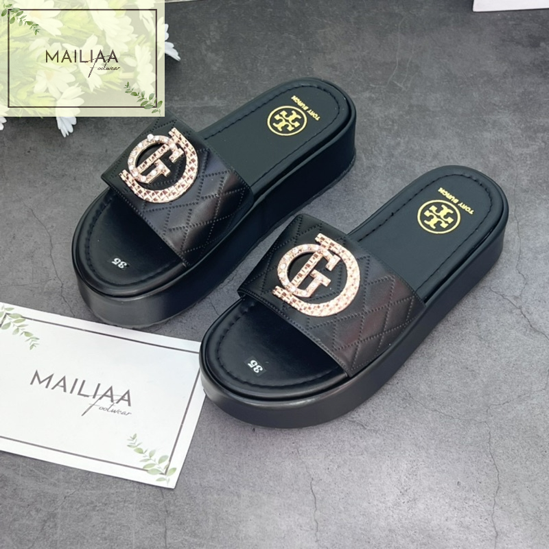 Dép đế xuồng nữ 4 phân MAILIAA quai ngang bảng khoá GD