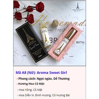 Tinh Dầu Nước Hoa Pháp Aroma Perfume Oil 12ml dạng lăn