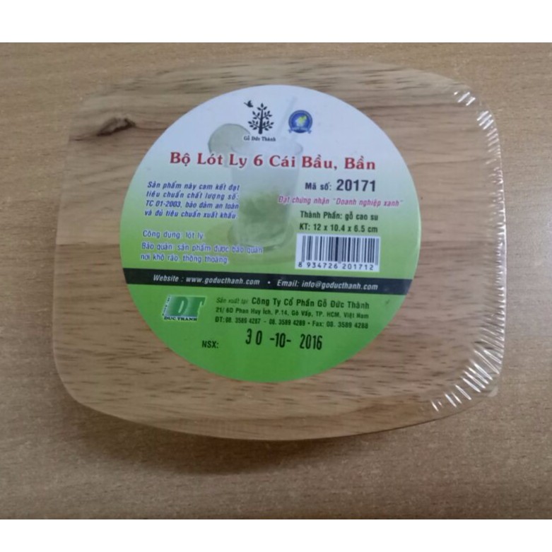 Bộ lót ly 6 cái GỖ ĐỨC THÀNH 20171