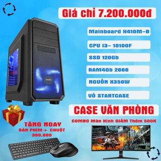 Bộ case máy tính PC văn phòng, máy tính học tập, máy tính làm việc online H410 i3 10105 Mới 100%