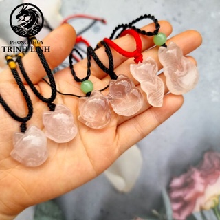Vòng cổ hồ ly tam vỹ hồng phấn