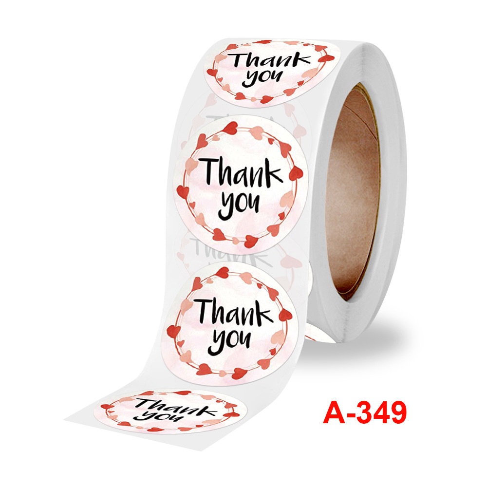 Cuộn 500 sticker dán Thank you -Tem Cảm Ơn Siêu Dễ Thương (A-349)