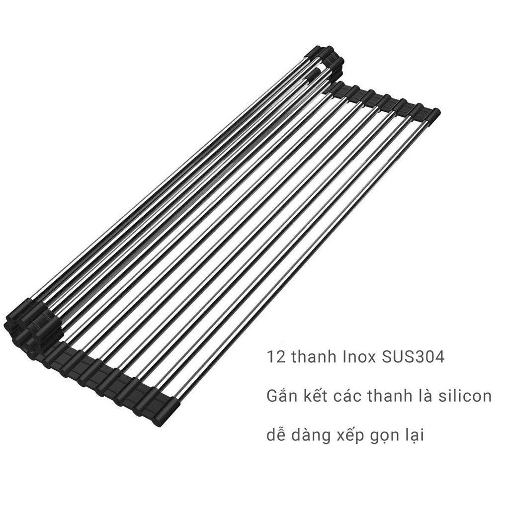 [FREESHIP50K] Kệ Inox Để Gác Bồn Rửa Chén Bát Gấp Gọn Xếp Gọn Tiện Lợi