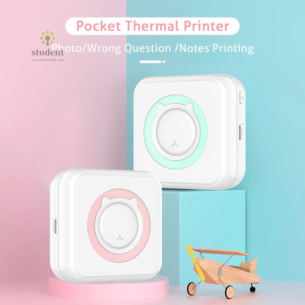 Máy In Ảnh Mini Không Dây Bt 200dpi Kèm 1 Cuộn Giấy In