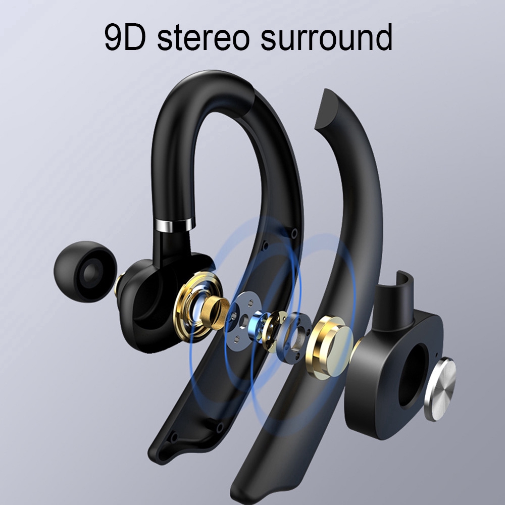 Bluetooth Headset Wireless Hanging Earphone In-Ear Business Handsfree Single Headphone For Android iPhone