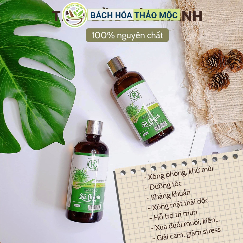 Tinh Dầu Sả Chanh Nguyên Chất 100ml Chính Hãng Hồng Tâm | Bách Hóa Thảo Mộc