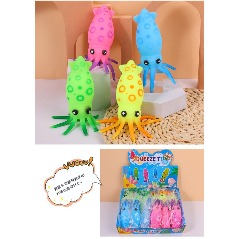 Squishy CON MỰC Mochi hình bạch tuộc mềm mịn dễ thương chân thực giảm stress co dãn đàn hồi ngộ nghĩnh bóp giải trí