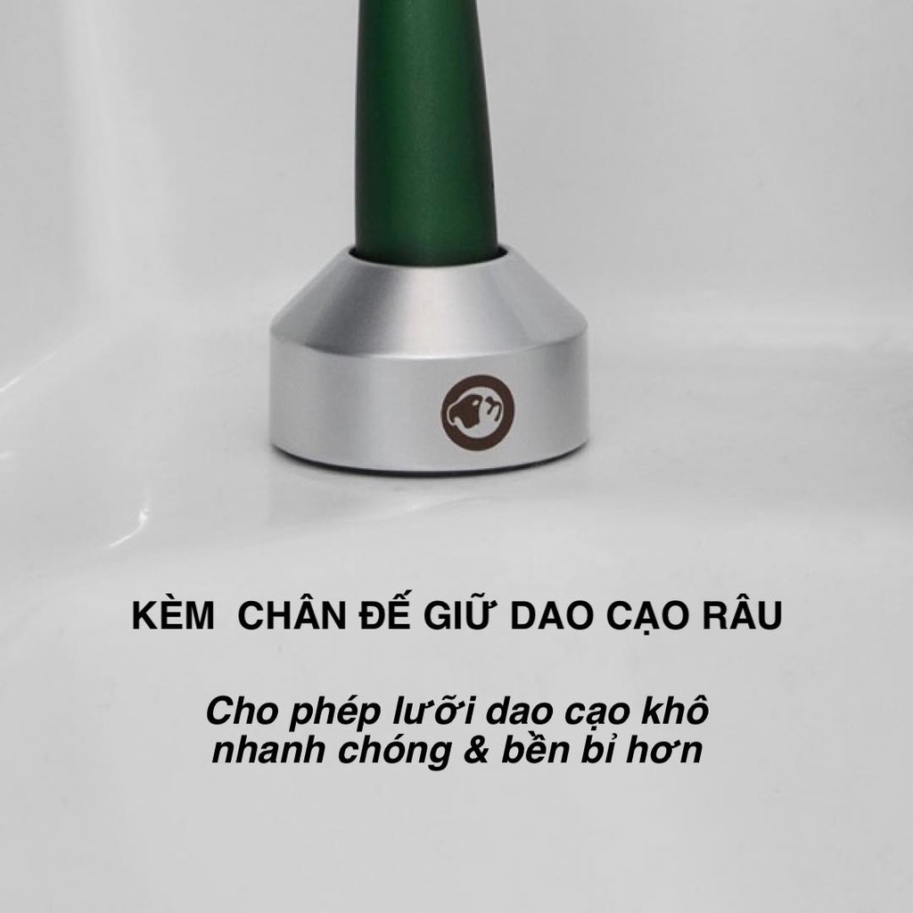 Dao cạo râu 5 lưỡi Bulldog Skincare Original Glass Razor có tay cầm thủy tinh siêu bền, chống bám bẩn