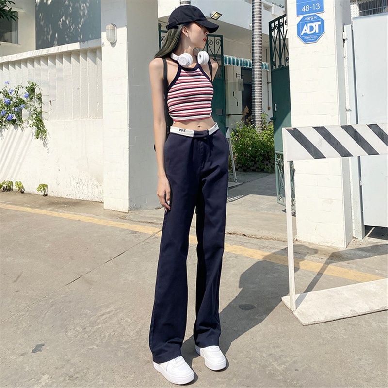 Quần Baggy Jeans Dài Ống Rộng Thời Trang Đường Phố Cho Nữ
