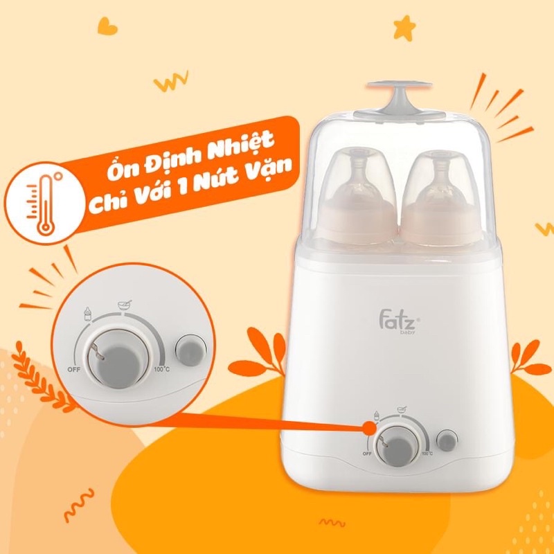 Máy hâm sữa tiệt trùng 2 bình Duo 1 Fatzbaby FB3012SL
