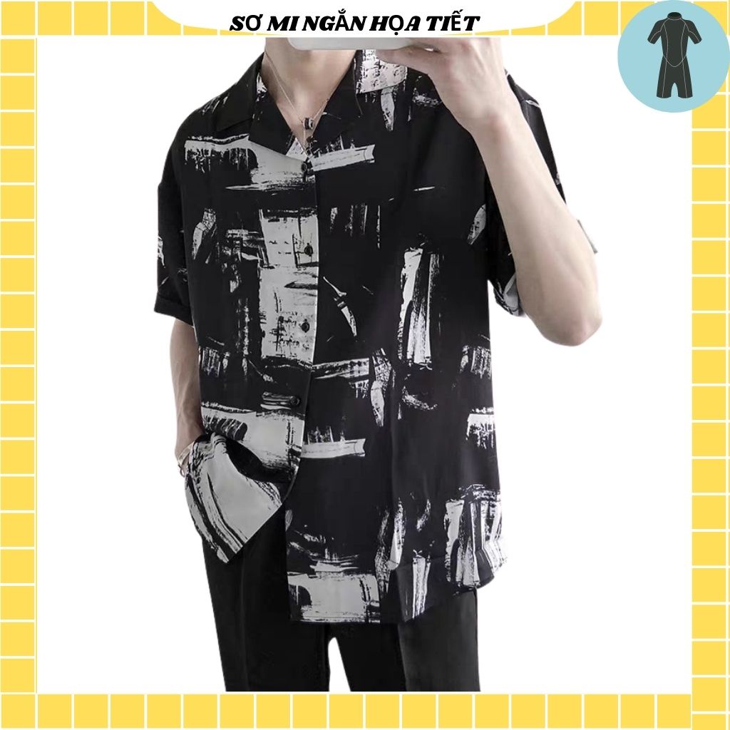 Áo Sơ Mi Tay Ngắn Unisex Cổ Bẻ Phong Cách Hàn Quốc Freesize