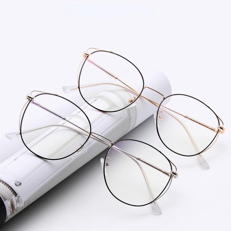 JIUERBA Mắt Kính Chống Tia UV400 Gọng Kim Loại Hình Mắt Mèo Thời Trang Mới Cho Nam Nữ