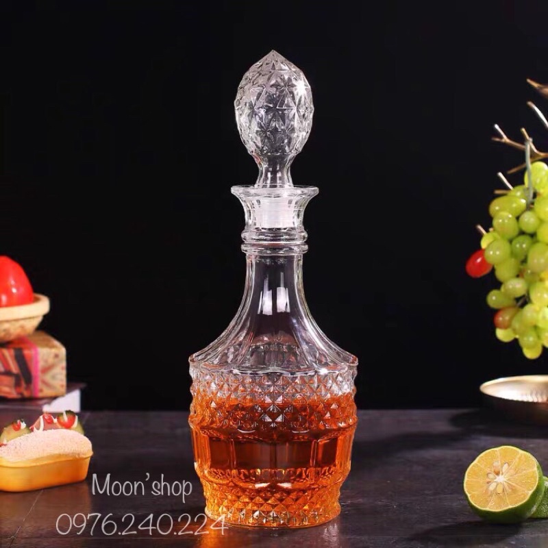 Bình Đựng Rượu Thuỷ Tinh Cao Cấp 1L, Mẫu Số 8