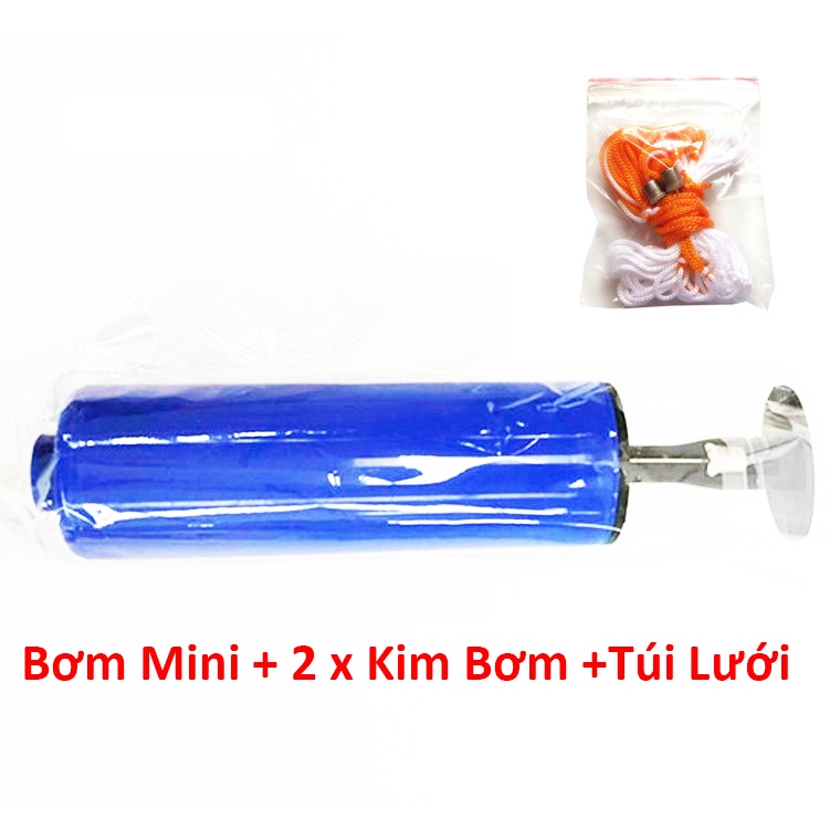 [Bơm Mini] Bơm Bóng Bay Ống Cầm Tay Đơn Giản Tặng Kèm Kim Bơm Banh và Túi Lưới Đựng Banh