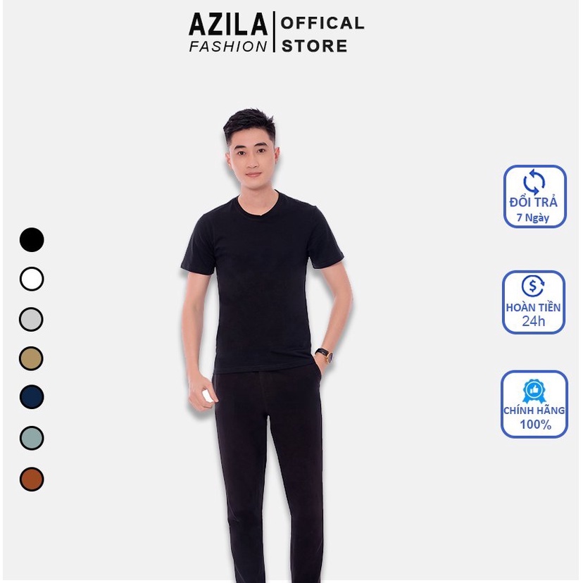 Áo thun nam 100% Cotton USA Azila Basics Co dãn 4 chiều mềm mịn thoáng mát