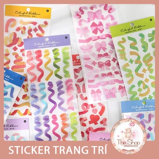 Decor Sticker - Miếng dán ruy băng trang trí nhiều màu sắc
