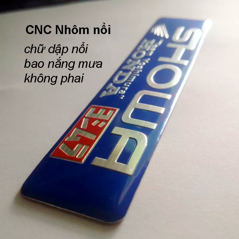 Tem Nhôm SHOWA - Honda Dán Pô, Dán xe Siêu Chắc Chịu Nhiệt CNC Nhôm nổi 12x2.5cm