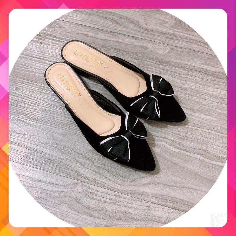 Dép sục + bệt nhung nơ lụa siêu xinh