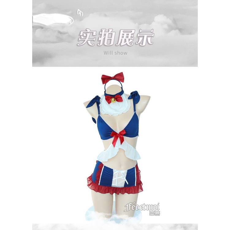 Đồ ngủ sexy - đồ cosplay - Fee Et Moi Sexy Lingerie Sexy Lace-up Three-Point Lace Sheath Culottes Princess Uniform Seductive Set 7022 | BigBuy360 - bigbuy360.vn