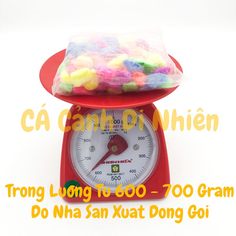 Bịch sỏi NHIỀU MÀU 600 gram size 2 - 2.5 cm trang trí hồ cá cảnh
