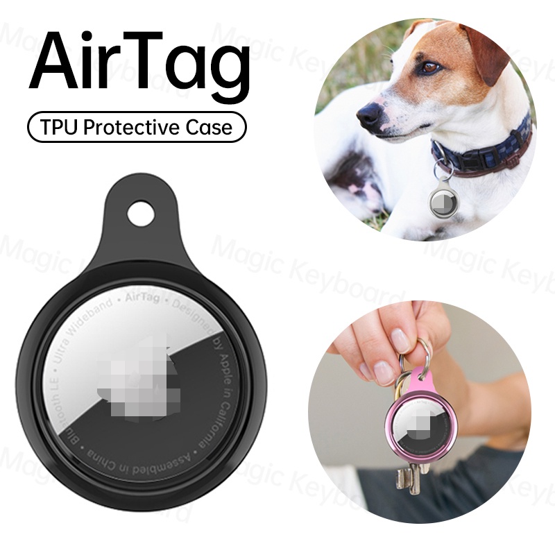 IKey Soft TPU Plating Protective Case For Air Tag Lightweight Anti-Lost Alarm Tracker Anti-Scratch Air Tag With Keychain Anti-Loss Design