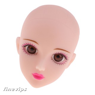 Ball-Jointed Doll Girl Head with Black Eyes for 1/6 BJD Doll Body Parts Accs