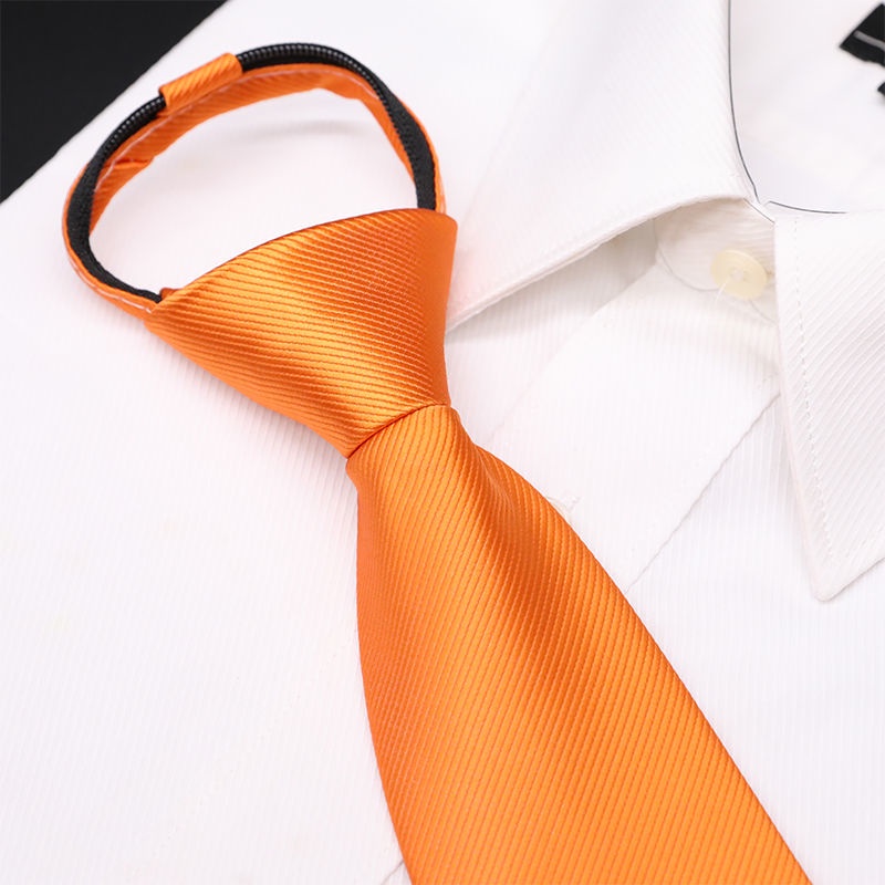 Cà Vạt Màu Cam Có Khóa Kéo Dễ Phối Đồ Thời Trang Công Sở Cho Nam Và Nữ