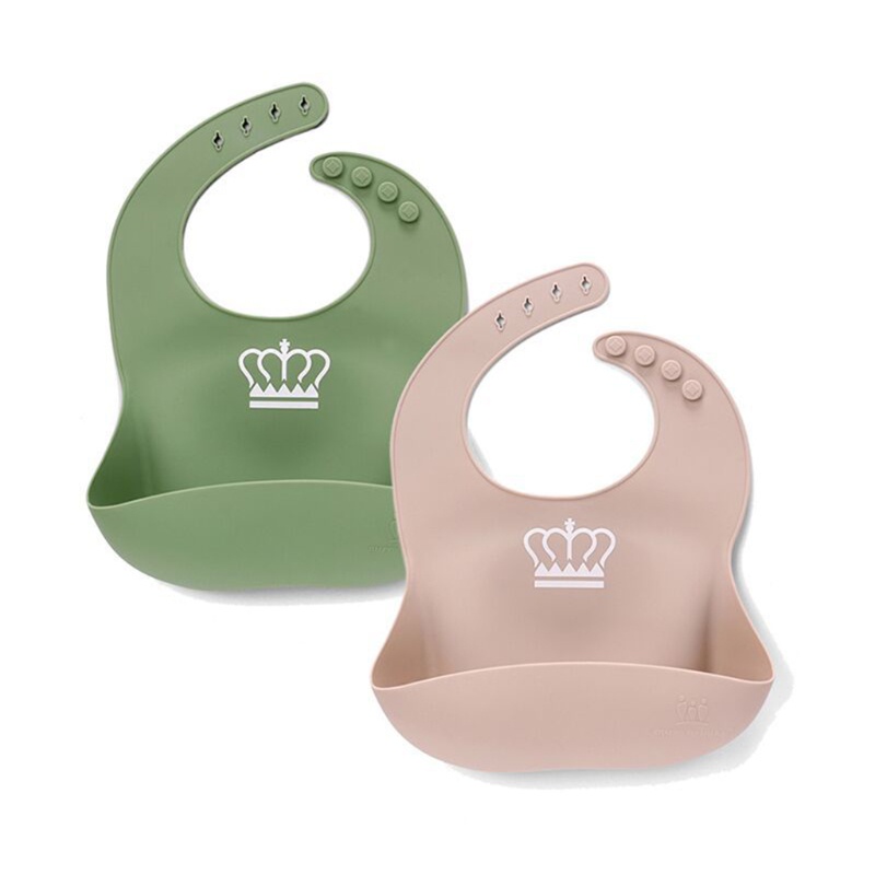 Set 2 Yếm Ăn Silicone Cấp Thực Phẩm Chống Nước Cho Bé Sơ Sinh