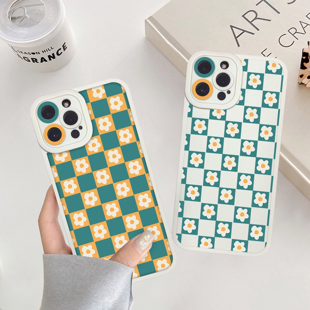 Ốp lưng iphone cạnh vuông lỗ camera hoa caro 6s/6splus/7/7plus/8/8plus/x/xs/11/12/13/pro/max/plus/promax-Sale Sốc T2-2