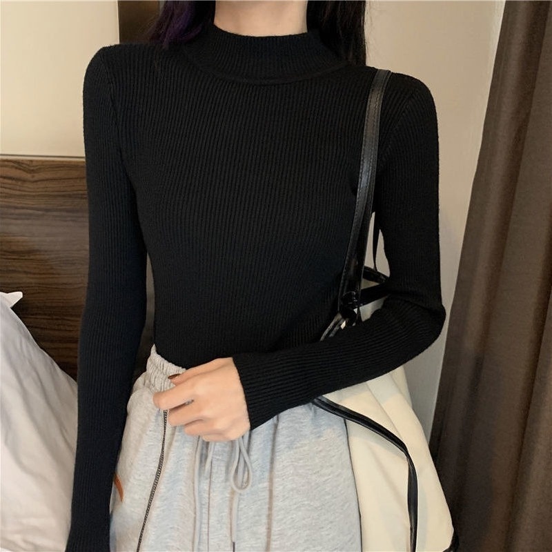 Áo len dệt kim cổ thủy thủ kẻ sọc phong cách Retro thu đông kiểu Pháp mới cho nữ