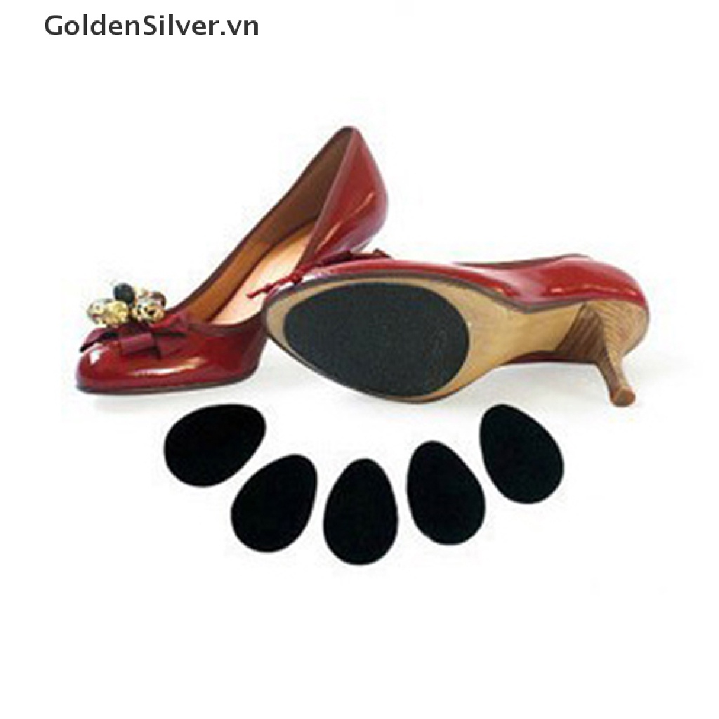 Set 5 Cặp Đệm Lót Giày Cao Gót Chống Trượt Màu Vàng Đồng