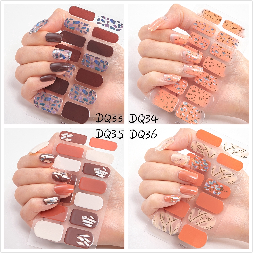 Bộ 14 Tấm Hình Dán 3d Trang Trí Móng Tay