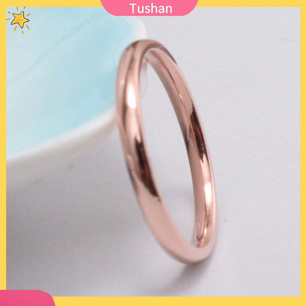 Nhẫn thép titan bóng đơn giản thời trang cho nữ