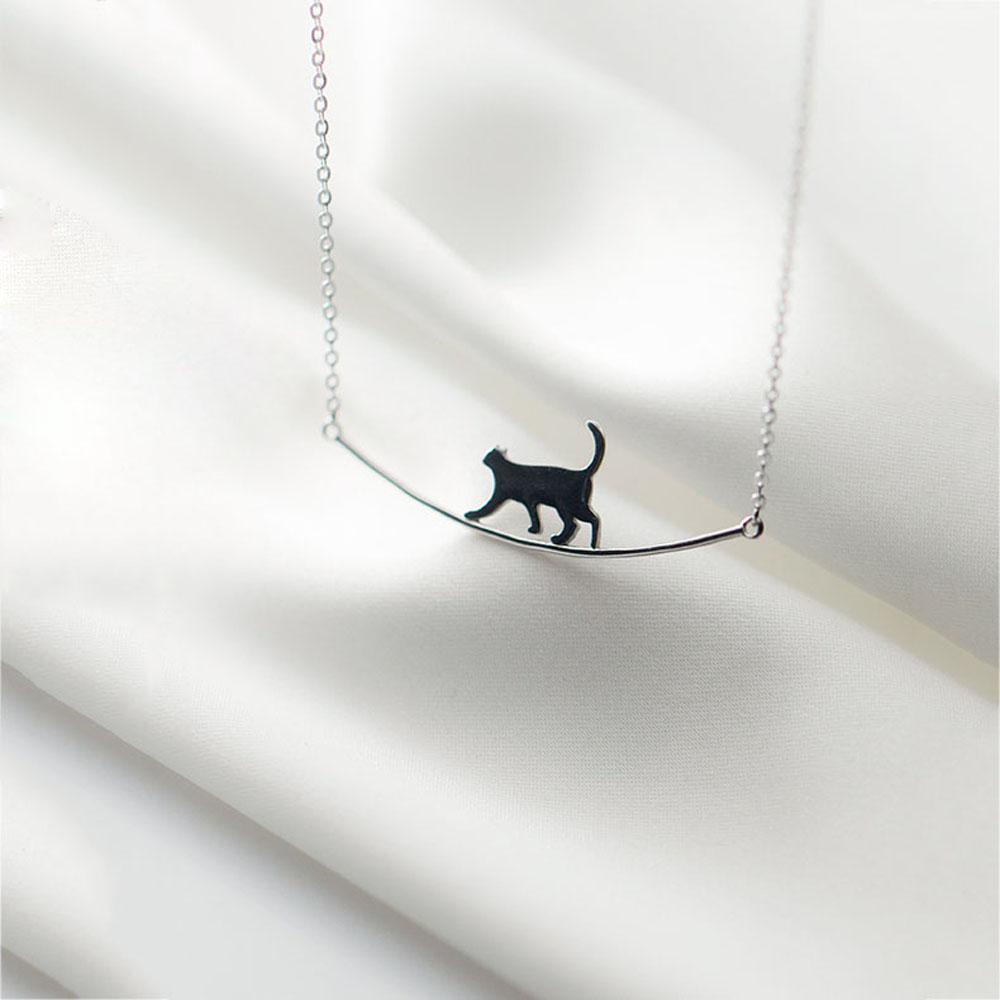 AROMA Vòng cổ Mạ Bạc Hình Động Vật Đơn Giản Thời Trang