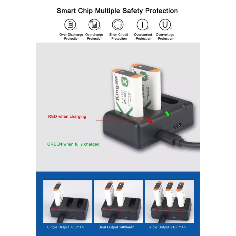 SONY NP-BX1 | Pin và Sạc máy ảnh SONY ZV1 RX1 RX100 HX50 WX300 HDR-AS Hx300 hx400 cx240 cx405 KINGMA SONY NP-BX1 BX1