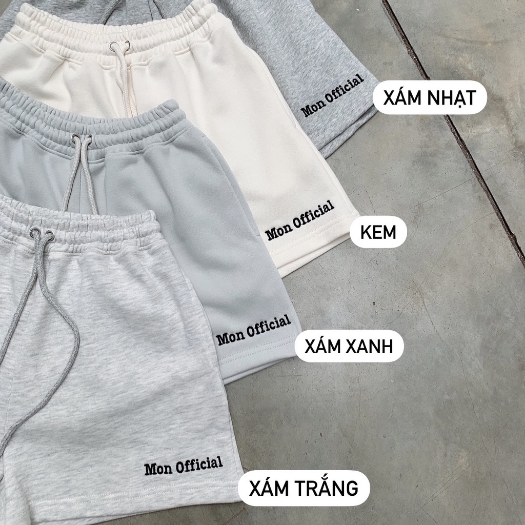 Quần Short Nữ Mon Chất Vải Nỉ Cua Thêu Mon Official SS0322