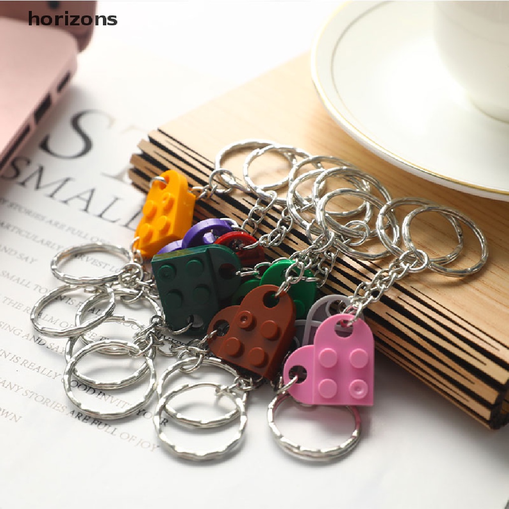Set 2 Móc Khóa Hình Viên Gạch Trái Tim Xinh Xắn